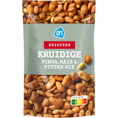 AH Gezouten kruidige pinda mais pitten mix