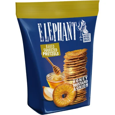 Elephant Pretzels honey mustard & onion