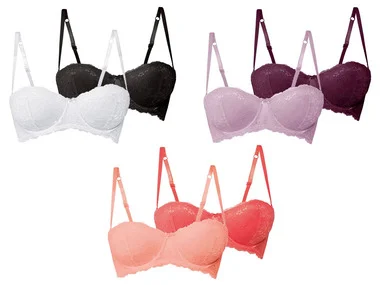 ESMARA® Lingerie Beha, set van 2, kant