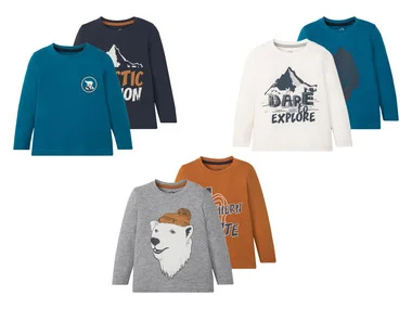 lupilu® 2 Kinder shirts met lange mouwen