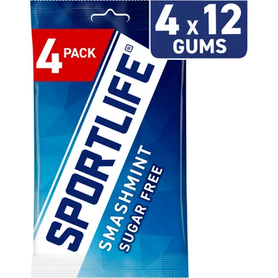Sportlife Smashmint sugar free gums 4-pack