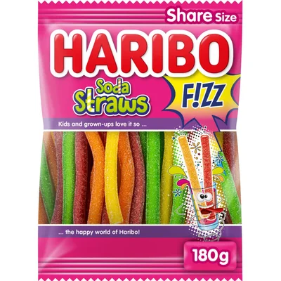 Haribo Soda straws f!zz zuur