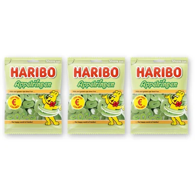 Haribo Appelringen zuur 3-pack