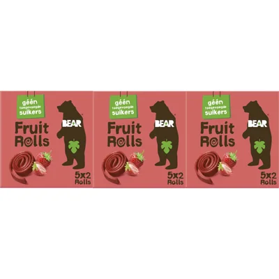 Bear Fruit rolls aardbei 3-pack