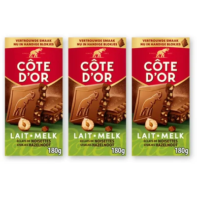 Côte d'Or melk stukjes hazelnoot 3-pack