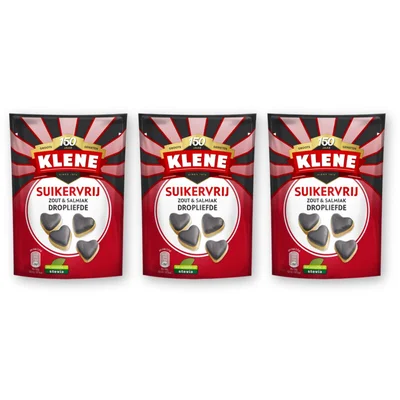 Klene Suikervrij zout&salmiak droplief 3-pack