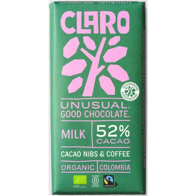 Claro Reep 52% milk cacao nibs & coffee