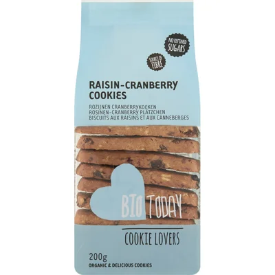 BioToday Rozijnen cranberrykoeken