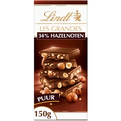 Lindt Les grandes pure chocolade hazelnoot
