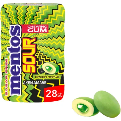 Mentos Gum Sour green apple
