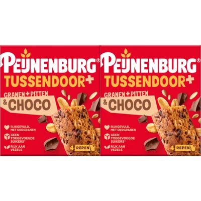 Peijnenburg Tussendoor+ granen pitten & choco 2-pack