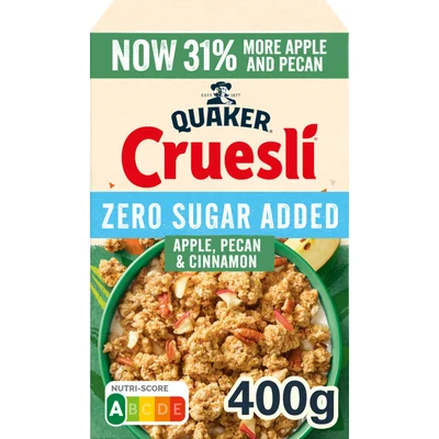 Quaker Zero sugar added apple, pecan & cinnamon