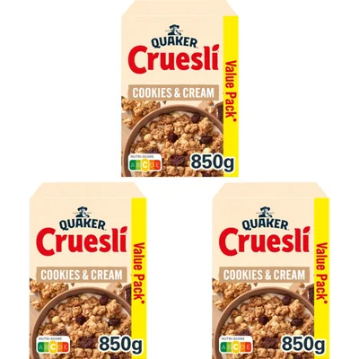 Quaker cookies & cream value pack 3-pack