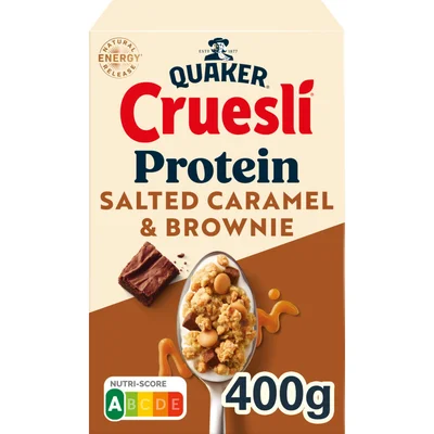 Quaker Cruesli protein salted caramel & brownie